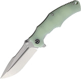 Defcon Linerlock Jade G10 Folding Satin 14C28N Sandvik Pocket Knife 1004FL