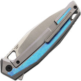 Defcon Framelock Green Crystallized & Gray Titanium Folding Bohler M390 Pocket Knife 1005GN