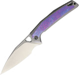 Defcon Framelock Purple Crystallized & Gray Titanium Folding Bohler M390 Pocket Knife 1005PP