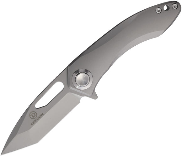 Defcon Gray Titanium Framelock M390 Folding Knife 401