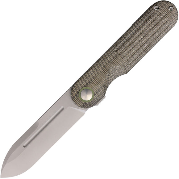 Terrain 365 Narwhal Framelock Green Micarta & Titanium Folding Terravantium Pocket Knife 101404