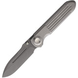 Terrain 365 Invictus Button Lock Gray Titanium Folding Terravantium Pocket Knife 10528