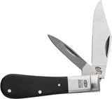 Taylor's Eye Witness Twin Barlow Slip Joint Black Resin Folding Stainless Pocket Knife W421