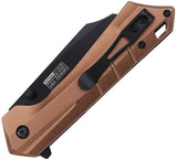 Tac Force Linerlock A/O Brown Aluminum Folding 3Cr13 Steel Pocket Knife 1047BR