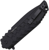 Tac Force Linerlock A/O Black Aluminum Folding Stainless Pocket Knife 1050BK