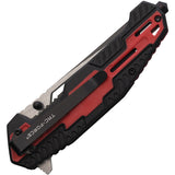Tac Force Linerlock A/O Black & Red Folding 3Cr13 Steel Pocket Knife 2007RD