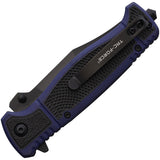 Tac Force Linerlock A/O Black & Blue Folding 3Cr13 Steel Pocket Knife 2008BL