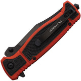 Tac Force Linerlock A/O Black & Red Folding 3Cr13 Steel Pocket Knife 2008RD
