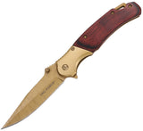 Tac Force Linerlock A/O Gold Aluminum Folding 3Cr13MoV Pocket Knife 2009GD