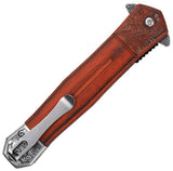 Tac Force Linerlock A/O Brown Wood Folding Stainless Pocket Knife 2016DG
