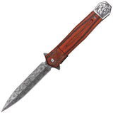 Tac Force Linerlock A/O Brown Wood Folding Stainless Pocket Knife 2016DG