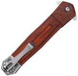 Tac Force Linerlock A/O Brown Wood Folding Stainless Steel Pocket Knife 2016LG