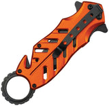 Tac Force Rescue Linerlock A/O EMT Aluminum Folding Pocket Knife 2027EMT