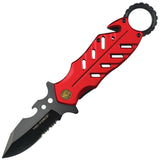 Tac Force Rescue Linerlock A/O Red Aluminum Folding Pocket Knife 2027FD