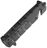 Tac Force Rescue Linerlock A/O Black Aluminum Folding Pocket Knife 2028BK