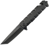 Tac Force Rescue Linerlock A/O Black Aluminum Folding Pocket Knife 2028BK