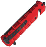 Tac Force Rescue Linerlock A/O Red Aluminum Folding Pocket Knife 2028RD