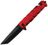 Tac Force Rescue Linerlock A/O Red Aluminum Folding Pocket Knife 2028RD