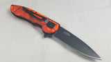 Tac Force Folding Pocket Knife Spring Assisted Red Neon Camo Hunting 463RC