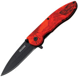 Tac Force Folding Pocket Knife Spring Assisted Red Neon Camo Hunting 463RC