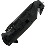 Tac Force Rescue Linerlock A/O Black Aluminum Folding Pocket Knife 499BT
