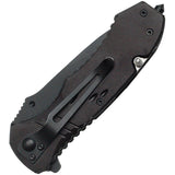 Tac Force Rescue Linerlock A/O Aluminum & Wood Folding Pocket Knife 606WS