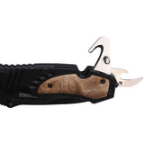 Tac Force Rescue Linerlock A/O Aluminum & Wood Folding Pocket Knife 606WS