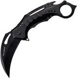 Tac Force Linerlock A/O Black Aluminum Folding Stainless Pocket Knife 705KBK