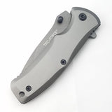 Tac Force Titanium Framelock A/O Gray Titanium 440C Folding Drop Pt Knife 848