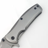 Tac Force Titanium Framelock A/O Gray Titanium 440C Folding Drop Pt Knife 848