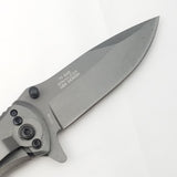 Tac Force Titanium Framelock A/O Gray Titanium 440C Folding Drop Pt Knife 848