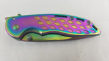 Tac Force Folding Pocket Knife Assisted Open Rainbow Titanium 3.75" - 863RB