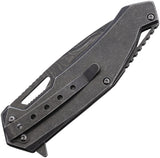 Tac Force Linerlock A/O Black Folding Stainless Steel Pocket Knife A2001EM
