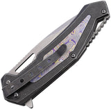 Tac Force Linerlock A/O Black Folding Stainless Steel Pocket Knife A2001MC