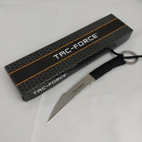 Tac Force Black Cord Wrapped Stainless Steel Fixed Blade Knife FIX022BK