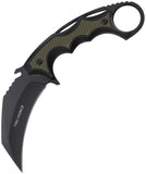 Tac Force Black Aluminum & G10 3Cr13MoV Hawkbill Fixed Blade Knife FIX119GN