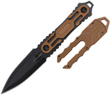 Tac Force Brown ABS 3Cr13MoV Steel Dagger Fixed Blade Knife FIX124BN