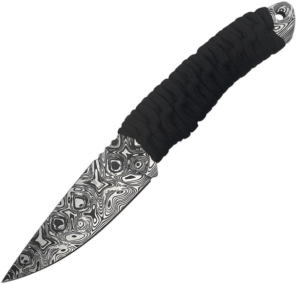 Takumitak Nighthawk Black Cord Wrapped 3Cr13 Fixed Blade Knife w/ Sheath F101BKCS