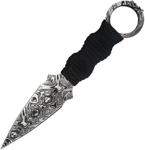 Takumitak Defender Black Cord Wrapped 3Cr13 Fixed Blade Knife w/ Sheath F102BKCS