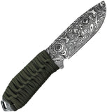 Takumitak Takumi Green Cord Wrapped 3Cr13 Fixed Blade Knife w/ Sheath F103GNCS
