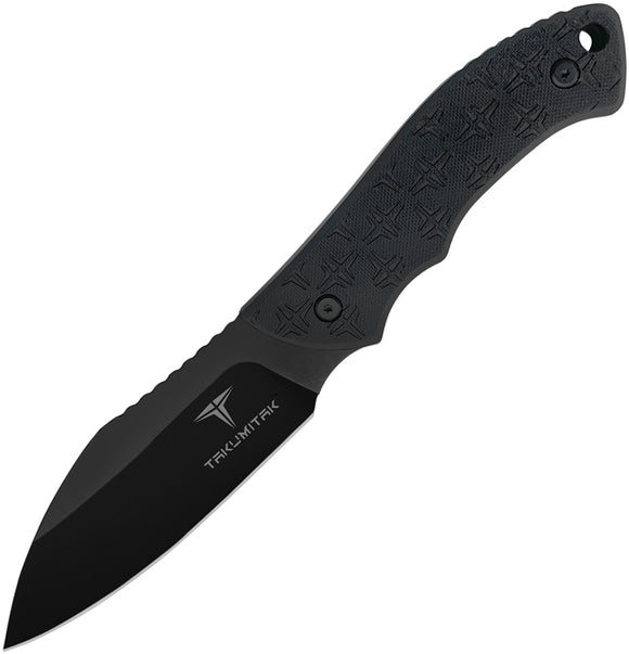 Takumitak Day 500 Black G10 D2 Steel Wharncliffe Fixed Blade Knife 206BK