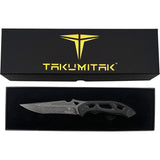 Takumitak Unhinged Blackout G10 D2 Steel Fixed Blade Knife w/ Belt Sheath F209SW