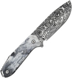 Takumitak Takumi White Glow Resin 3Cr13 Fixed Blade Knife w/ Sheath F502BKCS