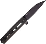Tekto Knives F4 Echo Button Lock Black Aluminum & G10 Folding S35VN Pocket Knife F4RGBKS35