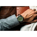 Time Concepts Szanto Aviator Brown Leather Wrist Watch SZ2755