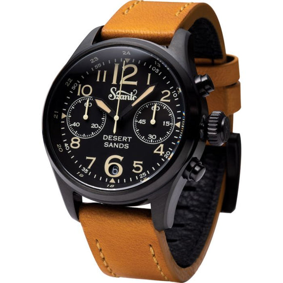 Time Concepts Szanto Desert Chronograph Brown Leather Wrist Watch SZ4551