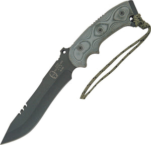 TOPS 13" Anaconda Bowie Fixed Carbon Steel Blade Black Micarta Handle Knife AN7