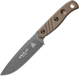 TOPS Baja 4.5 Green Micarta 1095HC Fixed Blade Knife w/ Belt Sheath BAJA4502