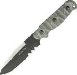 TOPS 10" Black Star Evolution Fixed Serrated Blade Micarta Handle Knife BSE01