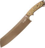 TOPS El Chete Midnight Bronze RMT Tan Micarta 1095HC Fixed Blade Knife w/ Belt Clip  ELCH03R